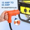 Nilight 30 Amp to 50Amp RV Power Adapter 3 Prong 125/250 Volt Heavy Duty Converter TT-30P to 14-50R 30A Male Plug to 50A Female Receptacle for Camper Caravan Trailer Generator(15Amp Male to 50Amp Female)