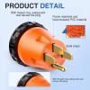 Nilight 30 Amp to 50Amp RV Power Adapter 3 Prong 125/250 Volt Heavy Duty Converter TT-30P to 14-50R 30A Male Plug to 50A Female Receptacle for Camper Caravan Trailer Generator(50A Male to 50A Twist Lock Female)