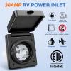 Nilight 50 AMP RV Shore Power Inlet 125/250V Twist Lock Receptacle NEMA SS2-50P ETL Listed Enclosed Lockable Flanged Male Plug for RVs Camper Caravan Motorhome Van(30A Inlet Receptacle)