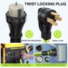 Nilight 50 Amp 25FT RV Locking Extension Cord with Adapter 30Amp to 50Amp 250V Heavy Duty 6/3+8/1 Gauge Pure Copper STW Wire ETL Listed 4 Prong 14-50P SS2-50R 50F/50M Cable Suit for Campers Caravan(50Amp 4Prong Twist Lock Green)