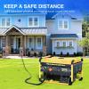 Nilight 50 Amp 25FT RV Locking Extension Cord with Adapter 30Amp to 50Amp 250V Heavy Duty 6/3+8/1 Gauge Pure Copper STW Wire ETL Listed 4 Prong 14-50P SS2-50R 50F/50M Cable Suit for Campers Caravan(30Amp generator cord w/Inlet Box)