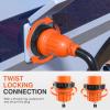 Nilight 50 Amp 25FT RV Locking Extension Cord with Adapter 30Amp to 50Amp 250V Heavy Duty 6/3+8/1 Gauge Pure Copper STW Wire ETL Listed 4 Prong 14-50P SS2-50R 50F/50M Cable Suit for Campers Caravan(30 Amp Locking w/15A Adapter)