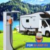 Nilight 50 Amp 25FT RV Locking Extension Cord with Adapter 30Amp to 50Amp 250V Heavy Duty 6/3+8/1 Gauge Pure Copper STW Wire ETL Listed 4 Prong 14-50P SS2-50R 50F/50M Cable Suit for Campers Caravan(50 Amp Locking)
