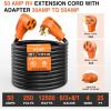 Nilight 50 Amp 25FT RV Locking Extension Cord with Adapter 30Amp to 50Amp 250V Heavy Duty 6/3+8/1 Gauge Pure Copper STW Wire ETL Listed 4 Prong 14-50P SS2-50R 50F/50M Cable Suit for Campers Caravan(50F/50M w/30A Adapter)