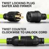 Nilight 50 Amp 25FT RV Locking Extension Cord with Adapter 30Amp to 50Amp 250V Heavy Duty 6/3+8/1 Gauge Pure Copper STW Wire ETL Listed 4 Prong 14-50P SS2-50R 50F/50M Cable Suit for Campers Caravan(30Amp 4Prong Twist Lock Green)