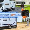 Nilight 50 Amp 25FT RV Locking Extension Cord with Adapter 30Amp to 50Amp 250V Heavy Duty 6/3+8/1 Gauge Pure Copper STW Wire ETL Listed 4 Prong 14-50P SS2-50R 50F/50M Cable Suit for Campers Caravan(30F/30M)
