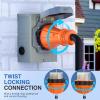 Nilight 50 Amp 25FT RV Locking Extension Cord with Adapter 30Amp to 50Amp 250V Heavy Duty 6/3+8/1 Gauge Pure Copper STW Wire ETL Listed 4 Prong 14-50P SS2-50R 50F/50M Cable Suit for Campers Caravan(50Amp generator cord w/Inlet Box)