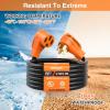 Nilight 50 Amp 25FT RV Locking Extension Cord with Adapter 30Amp to 50Amp 250V Heavy Duty 6/3+8/1 Gauge Pure Copper STW Wire ETL Listed 4 Prong 14-50P SS2-50R 50F/50M Cable Suit for Campers Caravan(50F/50M w/15A Adapter)