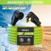 Nilight 50 Amp 25FT RV Locking Extension Cord with Adapter 30Amp to 50Amp 250V Heavy Duty 6/3+8/1 Gauge Pure Copper STW Wire ETL Listed 4 Prong 14-50P SS2-50R 50F/50M Cable Suit for Campers Caravan(50F/50M Green)