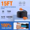 Nilight 50 Amp 25FT RV Locking Extension Cord with Adapter 30Amp to 50Amp 250V Heavy Duty 6/3+8/1 Gauge Pure Copper STW Wire ETL Listed 4 Prong 14-50P SS2-50R 50F/50M Cable Suit for Campers Caravan(4 Prong EV/Dryer Extension Cord)