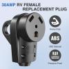 Nilight 50 Amp RV Male Replacement Plug 125/250 Volt Heavy Duty Receptacle with Handle ETL Listed NEMA 14-50P for Camper Caravan Motorhome Van Trailer(Black)