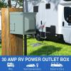 Nilight 50AMP RV EV Power Outlet Box 125/250V NEMA 14-50R Receptacle Heavy Duty Pre-drilled ETL Listed Enclosed Lockable Box Waterproof for Camper Caravan Motorhome Van(30A Outlet Box)