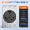 Nilight 50AMP RV EV Power Outlet Box 125/250V NEMA 14-50R Receptacle Heavy Duty Pre-drilled ETL Listed Enclosed Lockable Box Waterproof for Camper Caravan Motorhome Van(30A Outlet Panel)