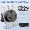 Nilight 50AMP RV EV Power Outlet Box 125/250V NEMA 14-50R Receptacle Heavy Duty Pre-drilled ETL Listed Enclosed Lockable Box Waterproof for Camper Caravan Motorhome Van(30A Outlet Panel)