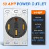 Nilight 50AMP RV EV Power Outlet Box 125/250V NEMA 14-50R Receptacle Heavy Duty Pre-drilled ETL Listed Enclosed Lockable Box Waterproof for Camper Caravan Motorhome Van(50A Outlet Panel)