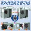 Nilight 50AMP RV EV Power Outlet Box 125/250V NEMA 14-50R Receptacle Heavy Duty Pre-drilled ETL Listed Enclosed Lockable Box Waterproof for Camper Caravan Motorhome Van(30A Outlet Panel)