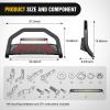 Nilight Bull Bar with Light fits 2003-2008 Honda Pilot, 2006-2015 Honda Ridgeline, 2001-2006 Acura MDX Front Bumper Grille Brush Push Guard with Skid Plate Licence Plate Hole Black(Toyota 4Runner 2010-2024)