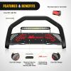 Nilight Bull Bar with Light fits 2003-2008 Honda Pilot, 2006-2015 Honda Ridgeline, 2001-2006 Acura MDX Front Bumper Grille Brush Push Guard with Skid Plate Licence Plate Hole Black(Toyota Tacoma 2016-2023)