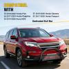 Nilight Bull Bar with Light fits 2003-2008 Honda Pilot, 2006-2015 Honda Ridgeline, 2001-2006 Acura MDX Front Bumper Grille Brush Push Guard with Skid Plate Licence Plate Hole Black(Honda Pilot 16-20 Ridgeline 17-24 Odyssey 18-20)