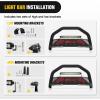 Nilight Bull Bar with Light fits 2003-2008 Honda Pilot, 2006-2015 Honda Ridgeline, 2001-2006 Acura MDX Front Bumper Grille Brush Push Guard with Skid Plate Licence Plate Hole Black(Dodge Ram 2009-2018)