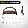 Nilight Bull Bar with Light fits 2003-2008 Honda Pilot, 2006-2015 Honda Ridgeline, 2001-2006 Acura MDX Front Bumper Grille Brush Push Guard with Skid Plate Licence Plate Hole Black(Ford F150 2004-2023)