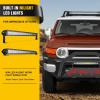 Nilight Bull Bar with Light fits 2003-2008 Honda Pilot, 2006-2015 Honda Ridgeline, 2001-2006 Acura MDX Front Bumper Grille Brush Push Guard with Skid Plate Licence Plate Hole Black(Toyota Fj Cruizer 2007-2014)