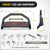 Nilight Bull Bar with Light fits 2003-2008 Honda Pilot, 2006-2015 Honda Ridgeline, 2001-2006 Acura MDX Front Bumper Grille Brush Push Guard with Skid Plate Licence Plate Hole Black(Chevy Colorado/GMC Canyon 2015-2022)