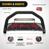 Nilight Bull Bar with Light fits 2003-2008 Honda Pilot, 2006-2015 Honda Ridgeline, 2001-2006 Acura MDX Front Bumper Grille Brush Push Guard with Skid Plate Licence Plate Hole Black(Toyota Tacoma 2005-2015)