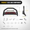 Nilight Bull Bar with Light fits 2003-2008 Honda Pilot, 2006-2015 Honda Ridgeline, 2001-2006 Acura MDX Front Bumper Grille Brush Push Guard with Skid Plate Licence Plate Hole Black(Toyota Tacoma 2005-2015)