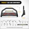 Nilight Bull Bar with Light fits 2003-2008 Honda Pilot, 2006-2015 Honda Ridgeline, 2001-2006 Acura MDX Front Bumper Grille Brush Push Guard with Skid Plate Licence Plate Hole Black(Dodge Ram 1500 New Body 2019-2024)