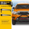 Nilight Bull Bar with Light fits 2003-2008 Honda Pilot, 2006-2015 Honda Ridgeline, 2001-2006 Acura MDX Front Bumper Grille Brush Push Guard with Skid Plate Licence Plate Hole Black(Toyota Tacoma 2005-2015)