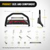 Nilight Bull Bar with Light fits 2003-2008 Honda Pilot, 2006-2015 Honda Ridgeline, 2001-2006 Acura MDX Front Bumper Grille Brush Push Guard with Skid Plate Licence Plate Hole Black(Toyota Tacoma 2016-2023)