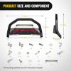 Nilight Bull Bar with Light fits 2003-2008 Honda Pilot, 2006-2015 Honda Ridgeline, 2001-2006 Acura MDX Front Bumper Grille Brush Push Guard with Skid Plate Licence Plate Hole Black(Dodge Ram 2009-2018)