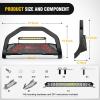Nilight Bull Bar with Light fits 2003-2008 Honda Pilot, 2006-2015 Honda Ridgeline, 2001-2006 Acura MDX Front Bumper Grille Brush Push Guard with Skid Plate Licence Plate Hole Black(Chevy Tahoe/Suburban2021-2024（Excl. High Country）)
