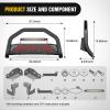Nilight Bull Bar with Light fits 2003-2008 Honda Pilot, 2006-2015 Honda Ridgeline, 2001-2006 Acura MDX Front Bumper Grille Brush Push Guard with Skid Plate Licence Plate Hole Black(Toyota Tundra 2022-2024)
