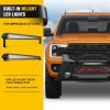 Nilight Bull Bar with Light fits 2003-2008 Honda Pilot, 2006-2015 Honda Ridgeline, 2001-2006 Acura MDX Front Bumper Grille Brush Push Guard with Skid Plate Licence Plate Hole Black(Ford Ranger 2019-2023)