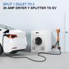 Nilight Dryer Adapter Cord 30 Amp to 30 Amp 3 Prong 125V 3750 Watt Pure Copper Old Dryer Outlet to New Dryer Plug Conversion Heavy Duty 10 Gauge Wire 10-30P to 14-30R 30M/30F(10-30P/10-30R Y Splitter)