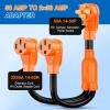 Nilight Dryer Adapter Cord 30 Amp to 30 Amp 3 Prong 125V 3750 Watt Pure Copper Old Dryer Outlet to New Dryer Plug Conversion Heavy Duty 10 Gauge Wire 10-30P to 14-30R 30M/30F(50M/50F Y Splitter)