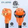 Nilight Dryer Adapter Cord 30 Amp to 30 Amp 3 Prong 125V 3750 Watt Pure Copper Old Dryer Outlet to New Dryer Plug Conversion Heavy Duty 10 Gauge Wire 10-30P to 14-30R 30M/30F(30M/30F Locking w/ Circuit Breaker)