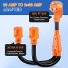 Nilight Dryer Adapter Cord 30 Amp to 30 Amp 3 Prong 125V 3750 Watt Pure Copper Old Dryer Outlet to New Dryer Plug Conversion Heavy Duty 10 Gauge Wire 10-30P to 14-30R 30M/30F(30M/15F Y Splitter)