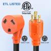 Nilight Dryer Adapter Cord 30 Amp to 30 Amp 3 Prong 125V 3750 Watt Pure Copper Old Dryer Outlet to New Dryer Plug Conversion Heavy Duty 10 Gauge Wire 10-30P to 14-30R 30M/30F(30M Locking 3Pin/30F)