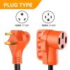 Nilight RV Locking Adapter Cord with Circuit Breaker Overload Protector 15 Amp to 50 Amp Plug 110V Electrical 10 Gauge Wire ETL Listed 5-15P to SS2-50R 15M/50F Weatherproof for RV Camper Caravan Van(30M/50F)