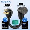 Nilight RV Locking Adapter Cord with Circuit Breaker Overload Protector 15 Amp to 50 Amp Plug 110V Electrical 10 Gauge Wire ETL Listed 5-15P to SS2-50R 15M/50F Weatherproof for RV Camper Caravan Van(10-30P to 14-30R w/Ground Wire Black)