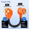 Nilight RV Locking Adapter Cord with Circuit Breaker Overload Protector 15 Amp to 50 Amp Plug 110V Electrical 10 Gauge Wire ETL Listed 5-15P to SS2-50R 15M/50F Weatherproof for RV Camper Caravan Van(14-30P to 10-30R)