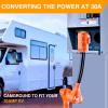 Nilight RV Locking Adapter Cord with Circuit Breaker Overload Protector 15 Amp to 50 Amp Plug 110V Electrical 10 Gauge Wire ETL Listed 5-15P to SS2-50R 15M/50F Weatherproof for RV Camper Caravan Van(50M/30F)