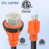 Nilight RV Locking Adapter Cord with Circuit Breaker Overload Protector 15 Amp to 50 Amp Plug 110V Electrical 10 Gauge Wire ETL Listed 5-15P to SS2-50R 15M/50F Weatherproof for RV Camper Caravan Van(Orange)