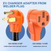 Nilight RV Locking Adapter Cord with Circuit Breaker Overload Protector 15 Amp to 50 Amp Plug 110V Electrical 10 Gauge Wire ETL Listed 5-15P to SS2-50R 15M/50F Weatherproof for RV Camper Caravan Van(Welder plug to EV)