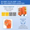 Nilight RV Locking Adapter Cord with Circuit Breaker Overload Protector 15 Amp to 50 Amp Plug 110V Electrical 10 Gauge Wire ETL Listed 5-15P to SS2-50R 15M/50F Weatherproof for RV Camper Caravan Van(TT-30P to 5-15R/5-20R w/ Circuit Breaker)