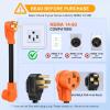 Nilight RV Locking Adapter Cord with Circuit Breaker Overload Protector 15 Amp to 50 Amp Plug 110V Electrical 10 Gauge Wire ETL Listed 5-15P to SS2-50R 15M/50F Weatherproof for RV Camper Caravan Van(RV plug to EV)