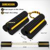 Nilight Wheel Chocks RV Car Heavy Duty Rubber Tire Chock Blocks Stopper Yellow Reflective Strips Stabilizer 4 Pack with Rope for RVs Cars Travel Trailers Campers Trucks Motorcycle Accessories Parking(4 Pack Wheel Chocks)